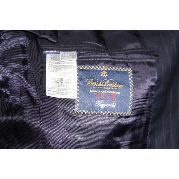 Brooks Brothers 1818 Fitzgerald Black Striped 2-Btn Wool Suit Made in USA 39L33W - Picture 9 of 15